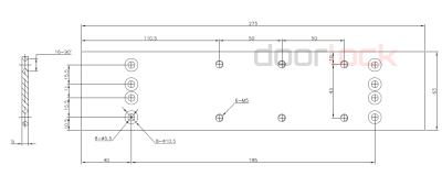 Монтажная плата для доводчика DOORLOCK DL300S серебристая