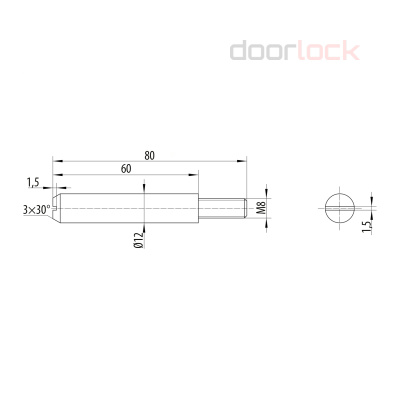 Шток для шпингалета DOORLOCK