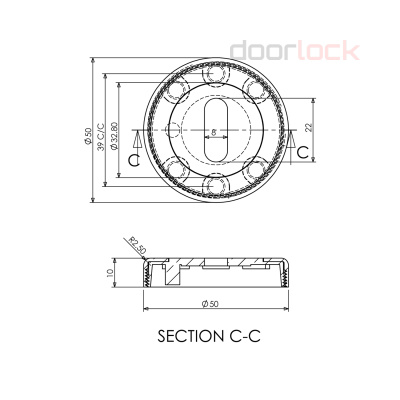 Розетка DOORLOCK M04/Y OB AB-SR A=35-55мм