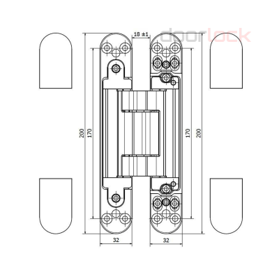 Петля скрытая CEMOM ESTETIC 150/A 3D 8060
